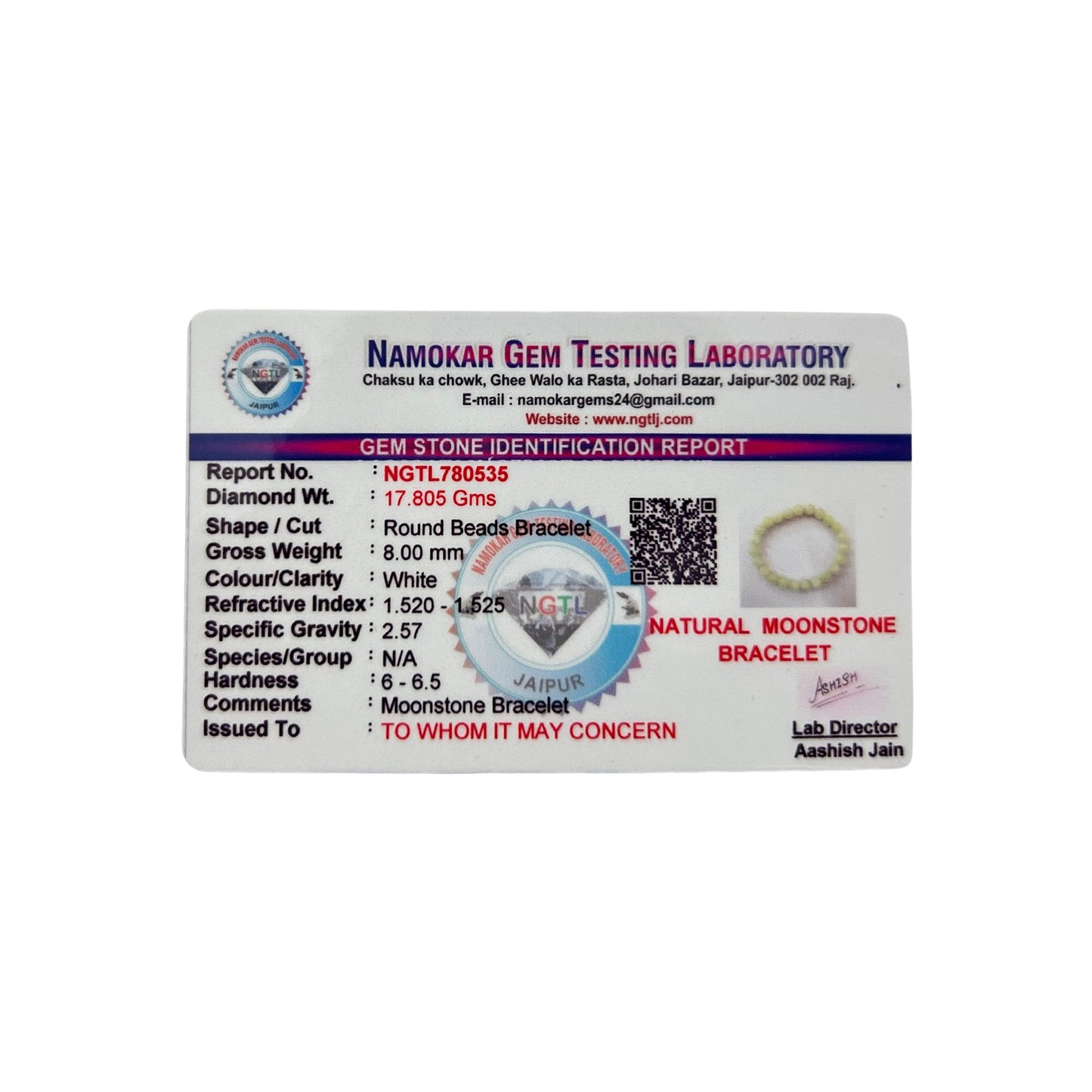 Buy Natural Moonstone Bracelet for Women and Men - Lab Certified 8 MM Beads