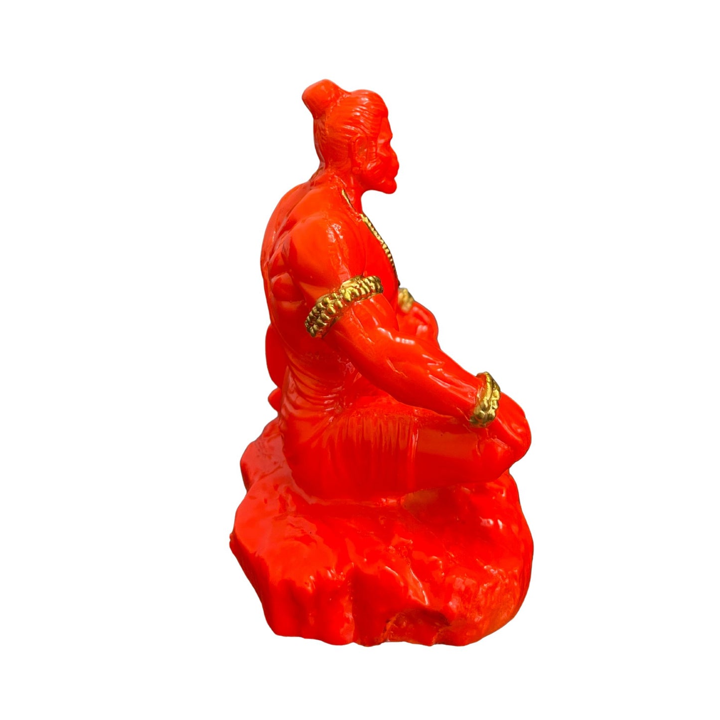Meditating Hanuman Idol – Orange – 10 cm | Car Dashboard Idol