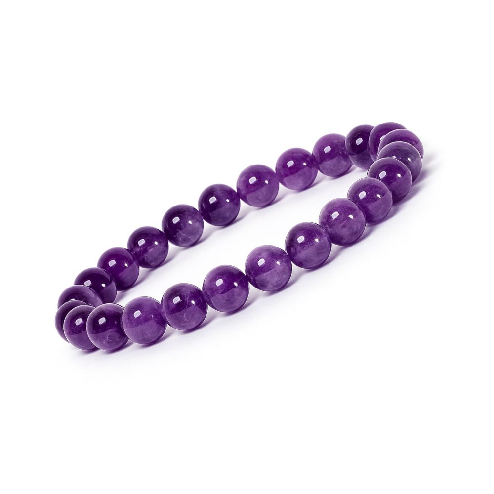 Amethyst Crystal Bracelet – Natural Healing Stone – Adjustable Bead Bracelet for Men & Women