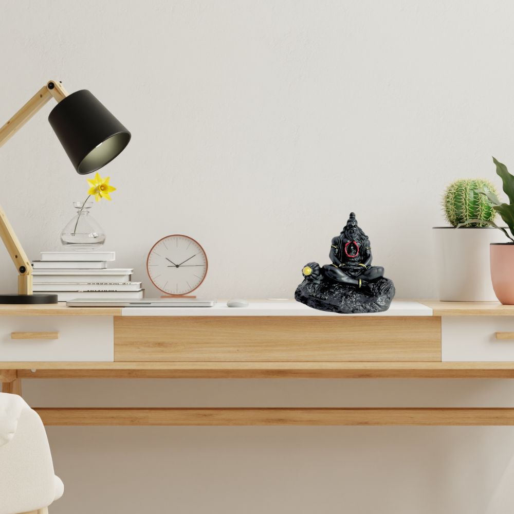 Lord Hanuman Ji Idol – Black Color | Sitting Pose with Gada