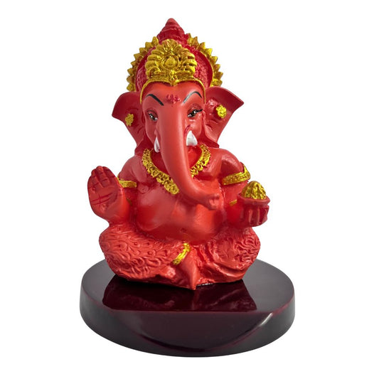 Ganesh Ji Idol with Modak – Orange – 10 cm