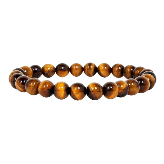 Tiger Eye Crystal Bracelet – Natural Healing Stone – Adjustable Bead Bracelet for Men & Women