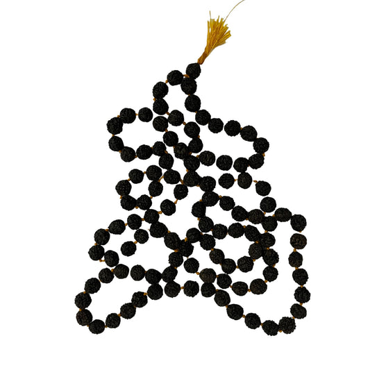 Black Rudraksha Mala 10 MM – 108 Beads with Tassel