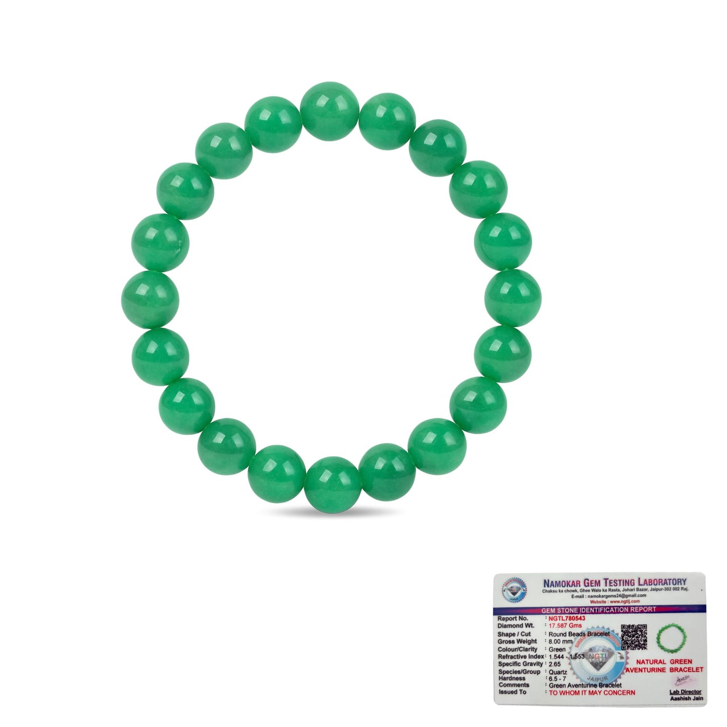 Green Aventurine Bracelet – Certified Natural Gemstone for Luck, Prosperity & Positivity