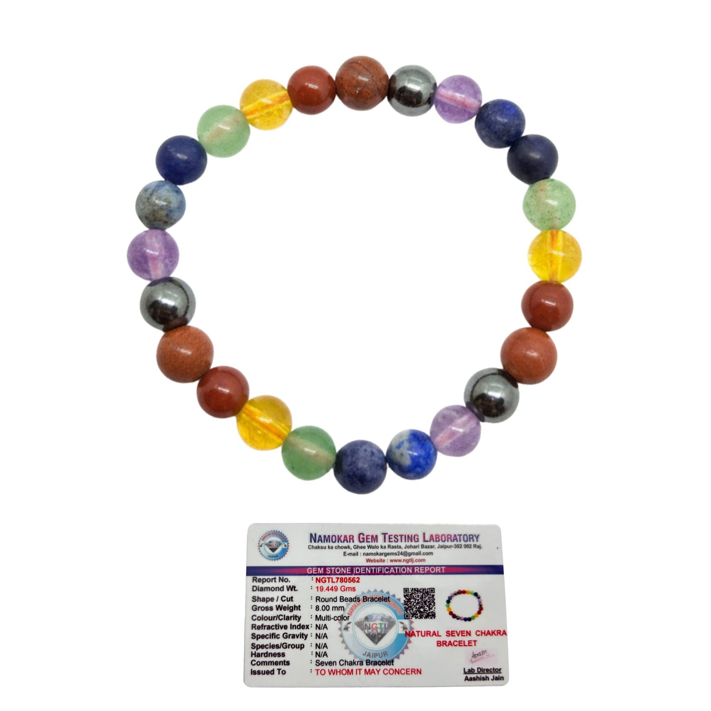 Buy Original Seven Chakra Bracelet for Women and Men – Lab Certified 8 MM