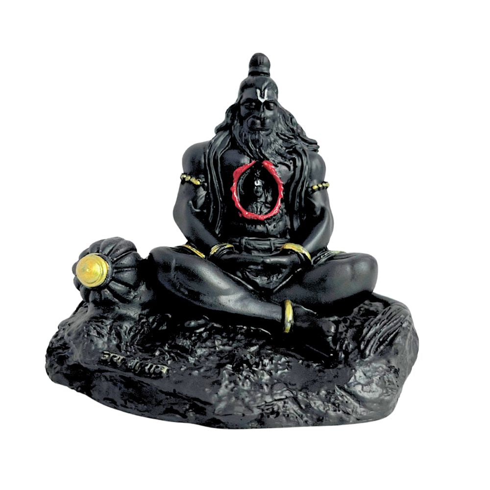 Lord Hanuman Ji Idol – Black Color | Sitting Pose with Gada