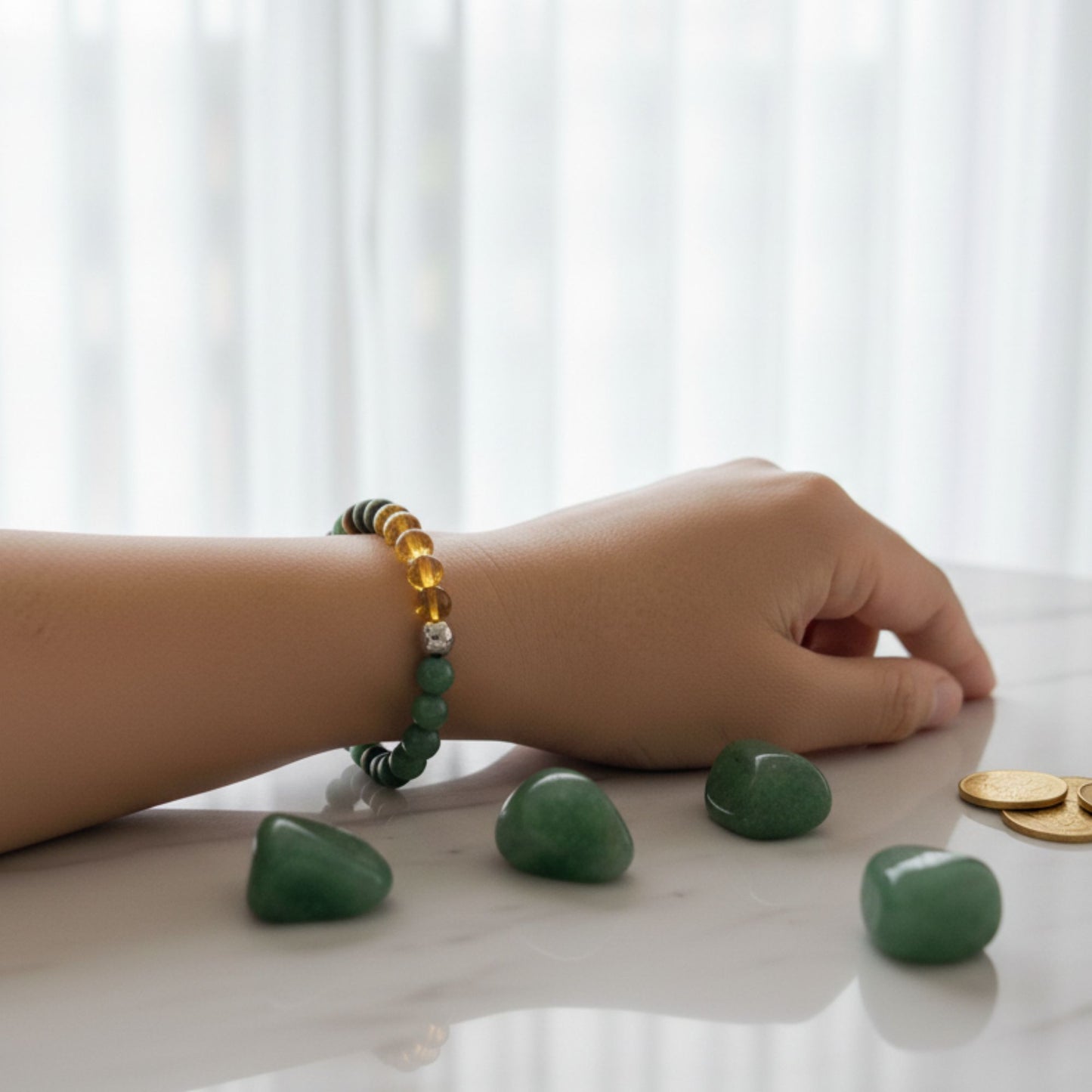 Money Magnet Bracelet for Women and Men – Lab Certified 8 MM Natural Gemstone Beads for Prosperity & Success