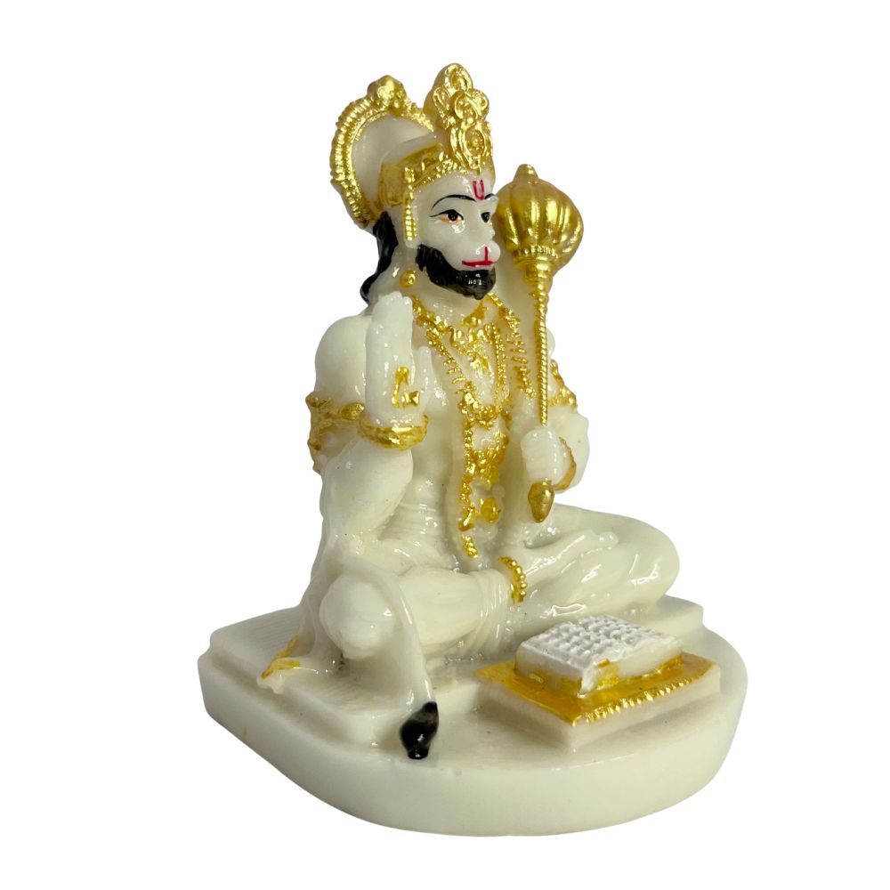 White Color Hanuan Ji Idol with Book – 10 CM