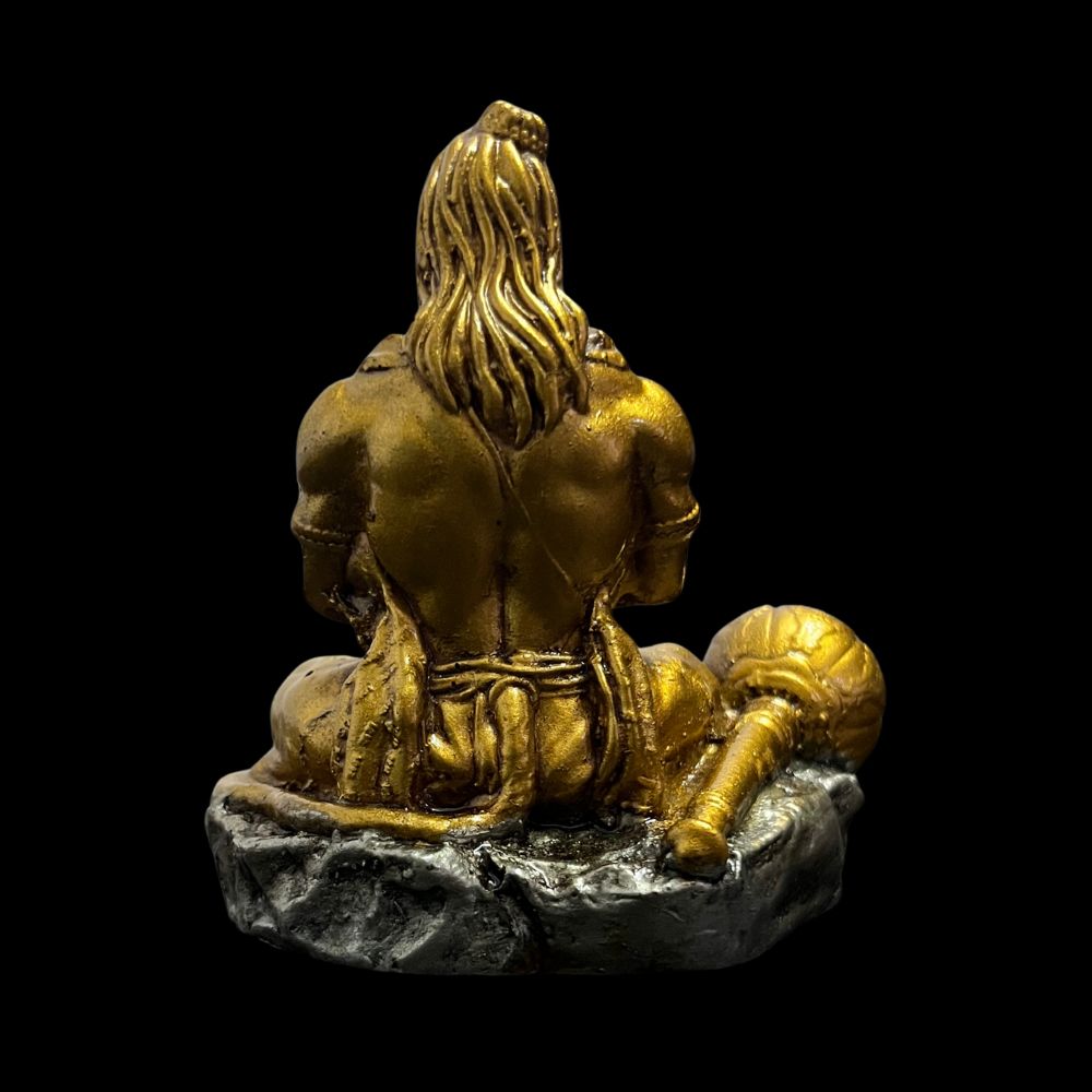 Bajrang Bali Idol – Golden Antique Color – Namaste Pose – Hanuman Ji Murti – 10 cm