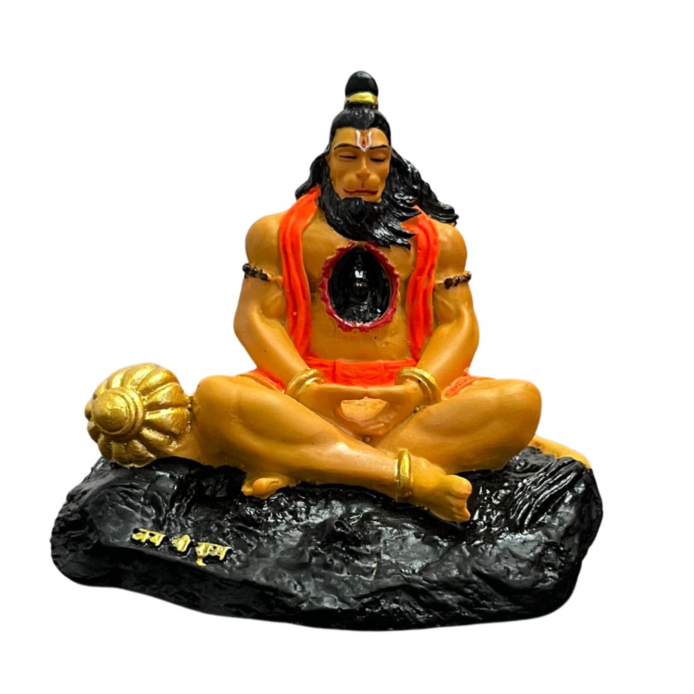Hanuman Ji Murti with Ram in Heart – Multi-Color – 8 cm