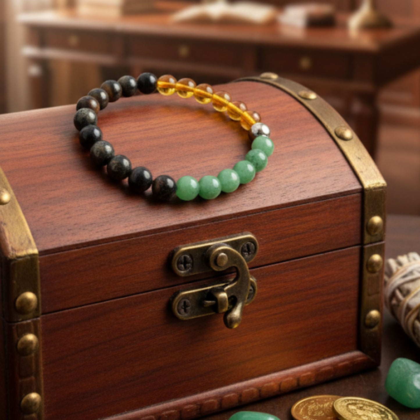 Money Magnet Bracelet for Women and Men – Lab Certified 8 MM Natural Gemstone Beads for Prosperity & Success