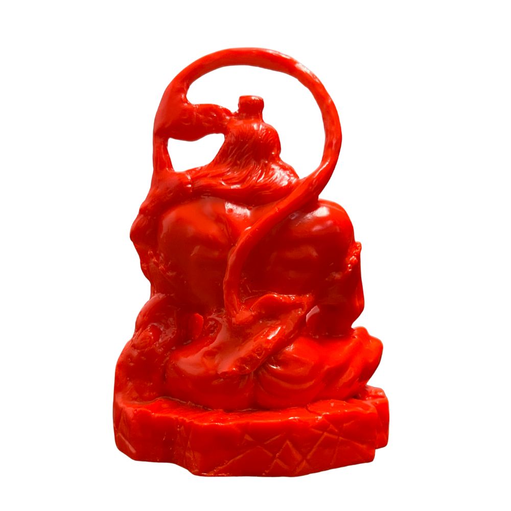 Bajrang Bali Idol with Pustak – Shri Ram Base – Orange – 10 cm