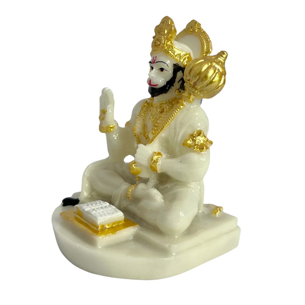 White Color Hanuan Ji Idol with Book – 10 CM