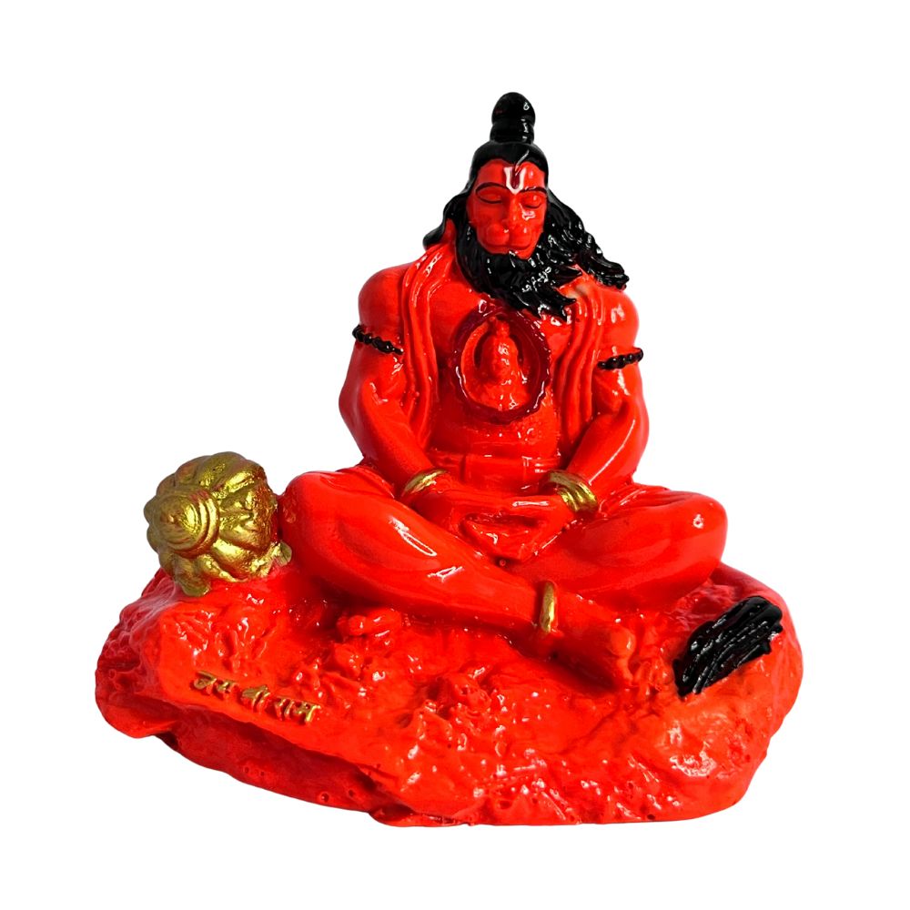 Hanuman Idol with Ram in Heart – Orange – 8 cm
