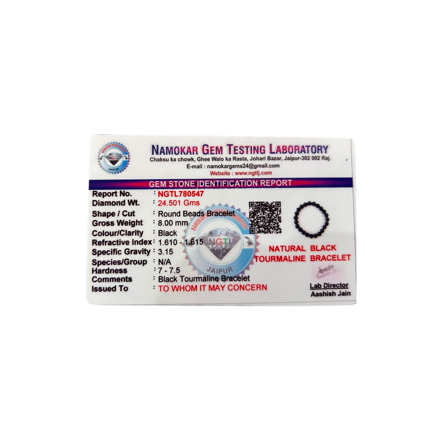 Black Tourmaline Bracelet – Certified Natural Protection Stone