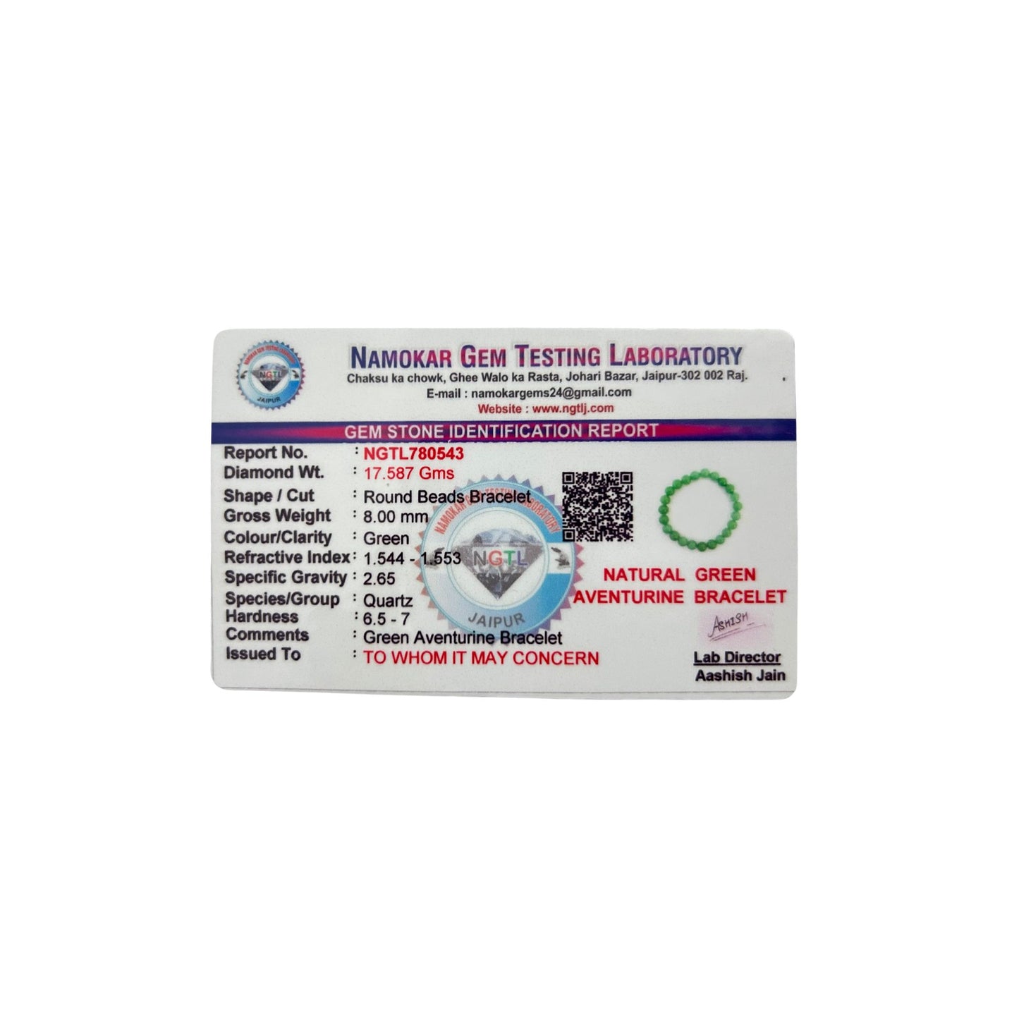 Green Aventurine Bracelet – Certified Natural Gemstone for Luck, Prosperity & Positivity