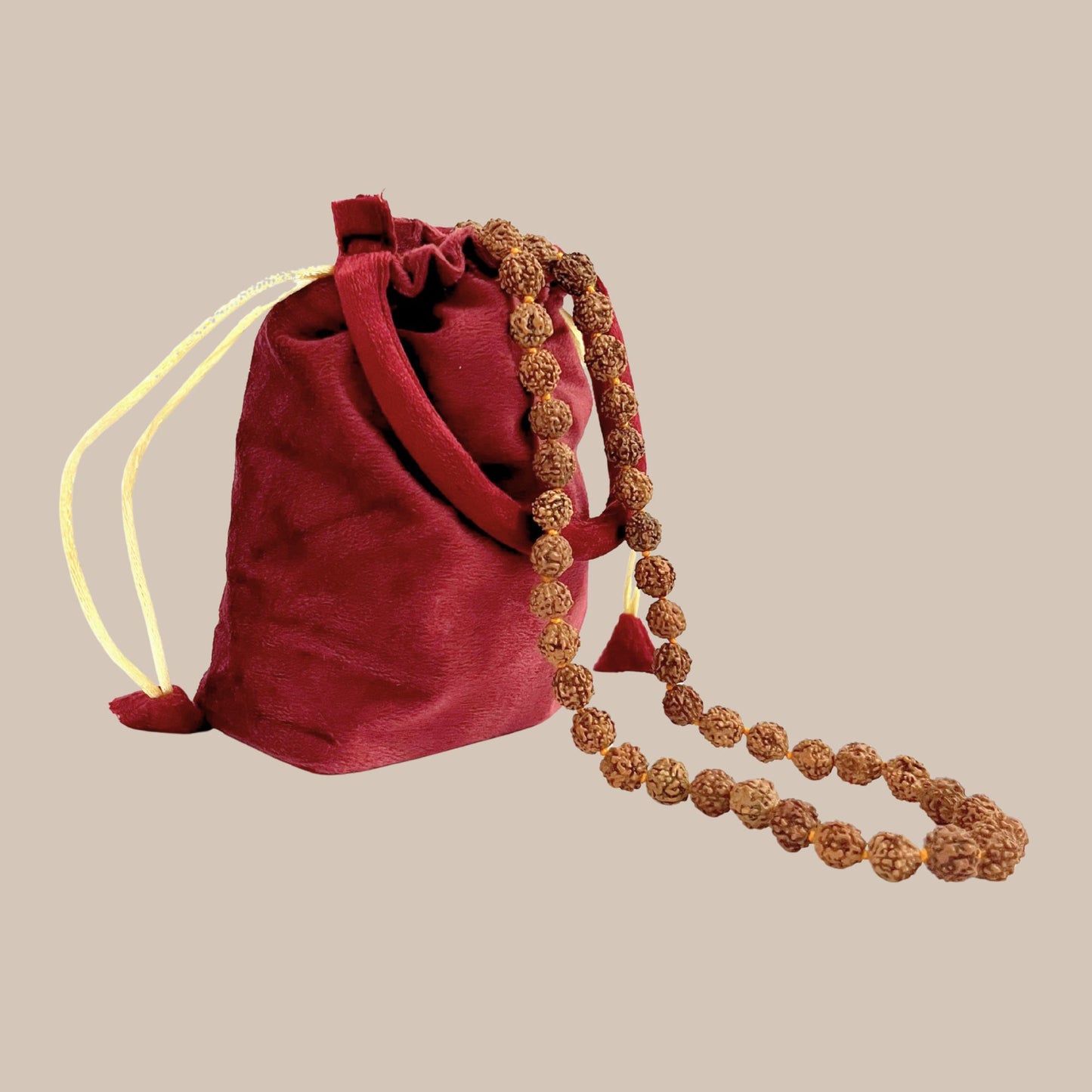 Brown Rudraksha Mala – 10MM | 108+1 Natural Beads for Wearing, Meditation & Jaap