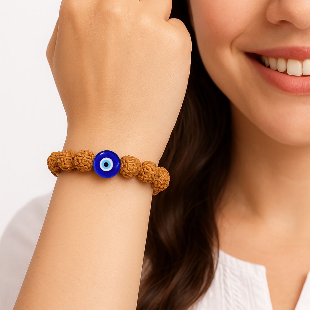 5 Mukhi Rudraksha Bracelet – Certified 10MM Natural Spiritual Beads for Peace & Protection