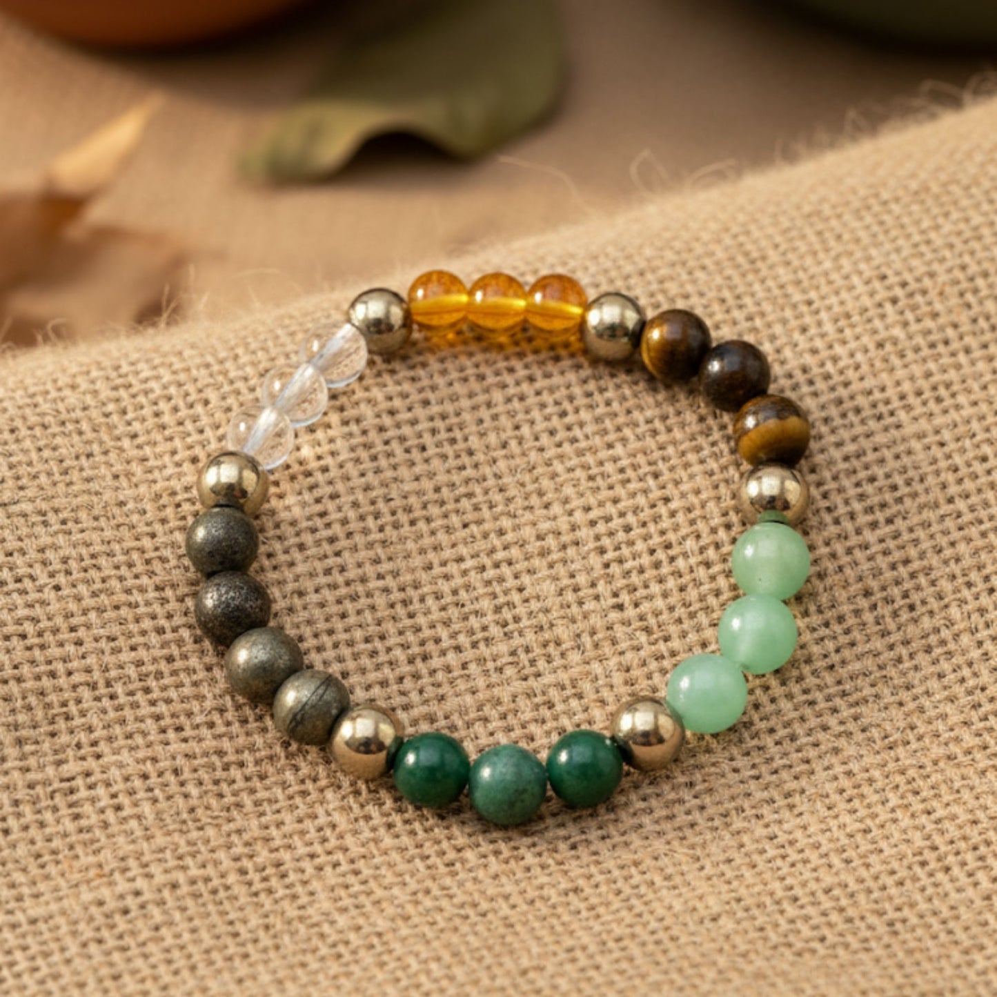 Dhan Yog Bracelet – Healing Stone for Wealth and Luck - Adjustable Bead Bracelet for Men & Women