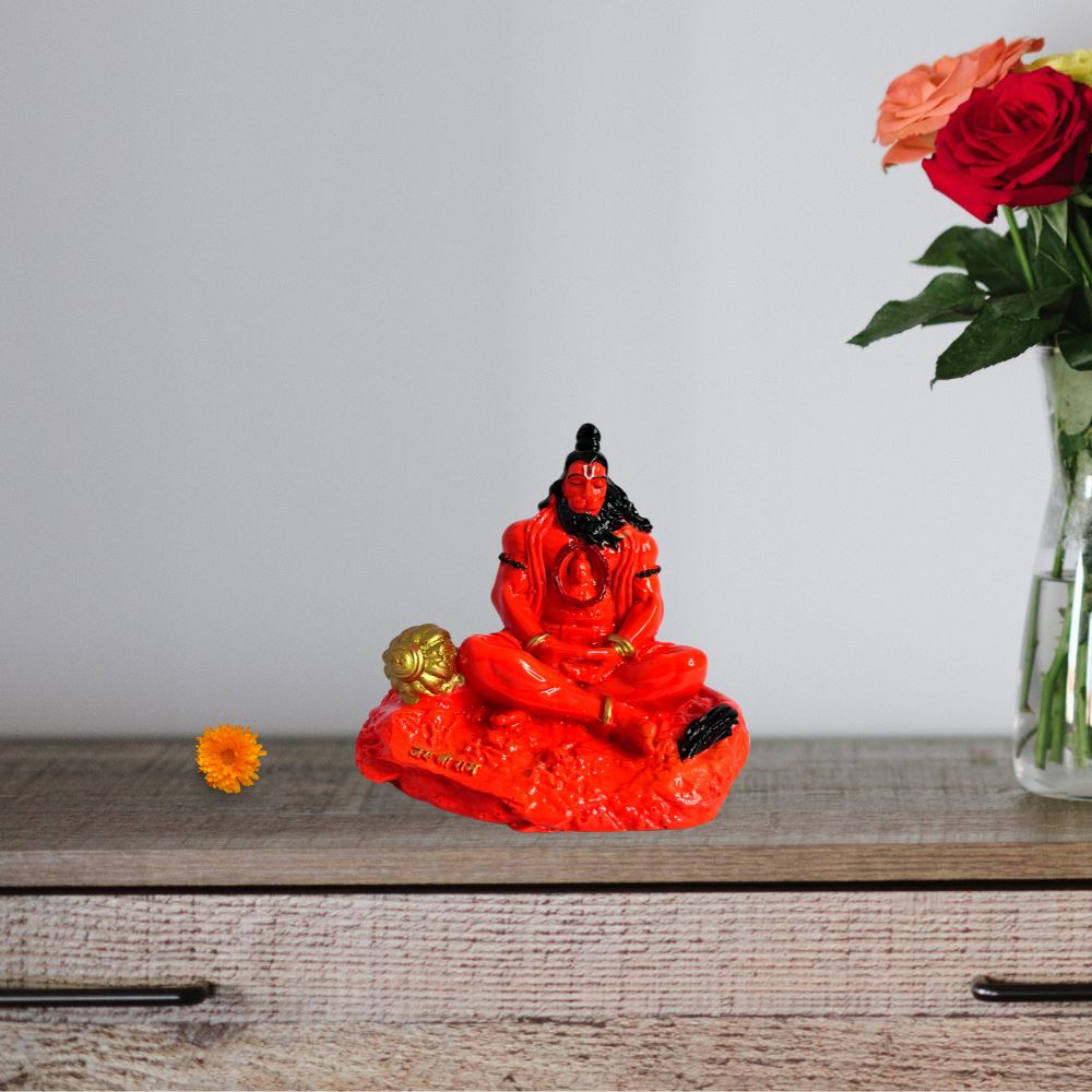 Hanuman Idol with Ram in Heart – Orange – 8 cm