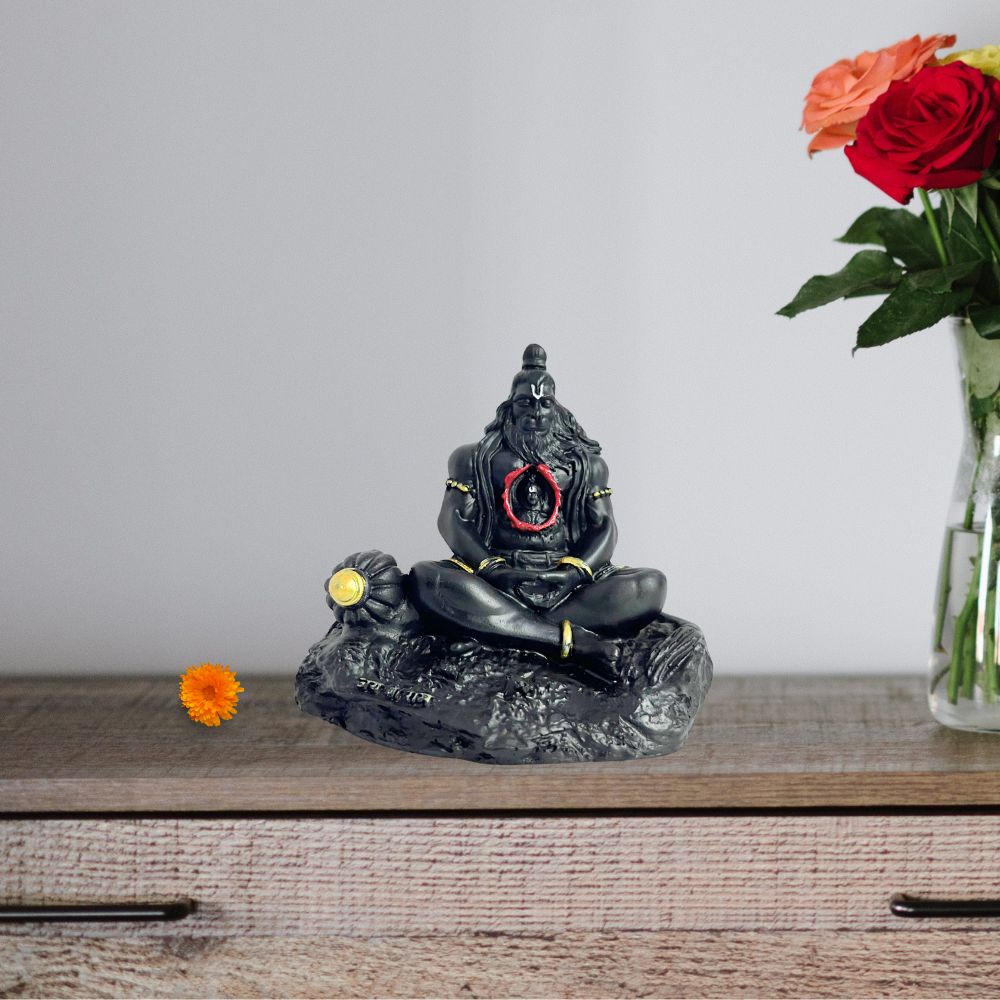 Lord Hanuman Ji Idol – Black Color | Sitting Pose with Gada