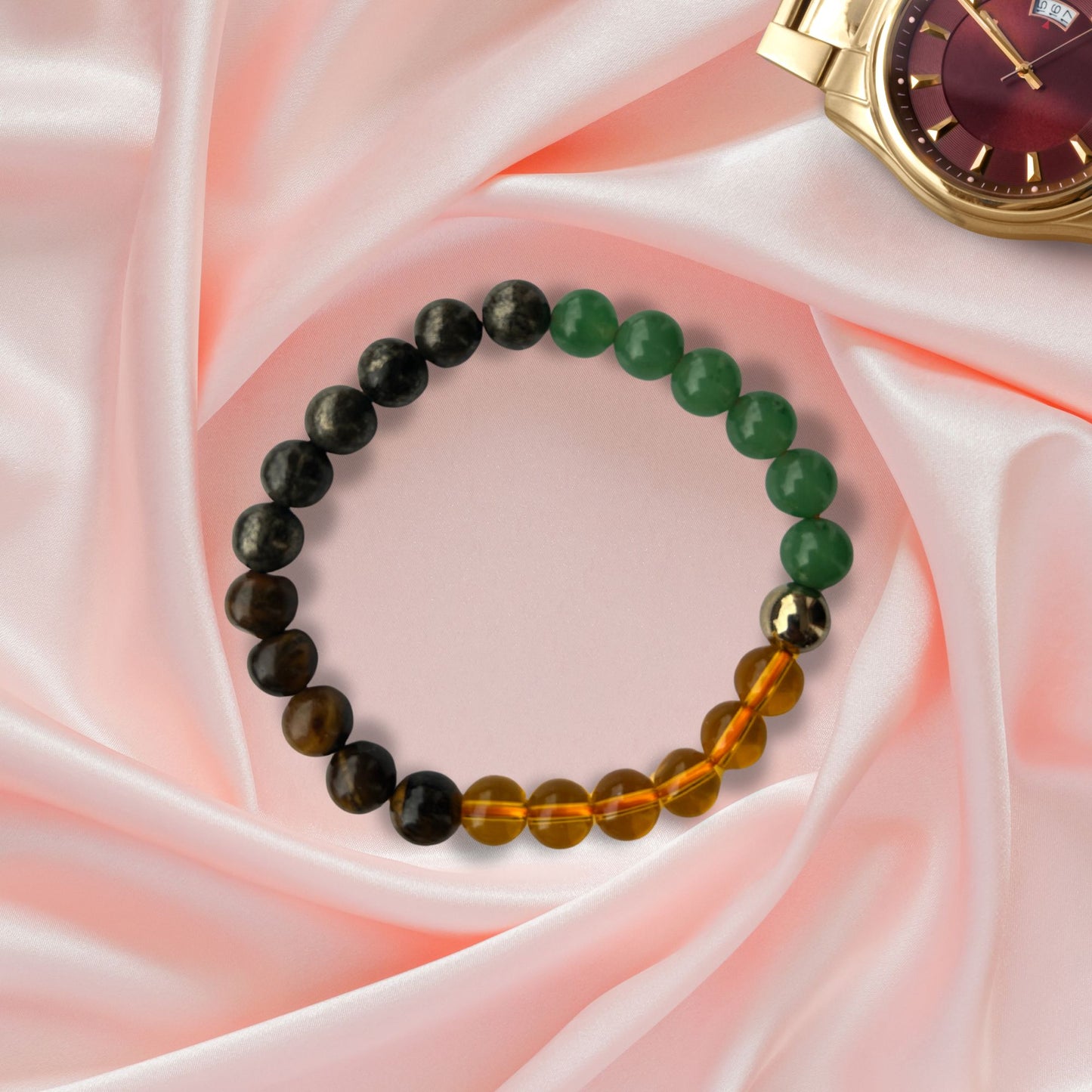 Money Magnet Bracelet for Women and Men – Lab Certified 8 MM Natural Gemstone Beads for Prosperity & Success