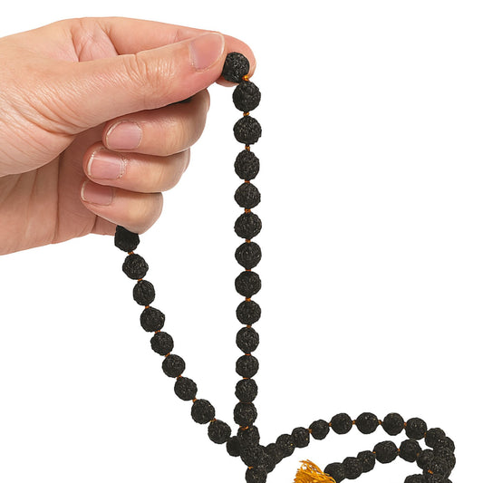 Black Rudraksha Mala 10 MM – 108 Beads with Tassel