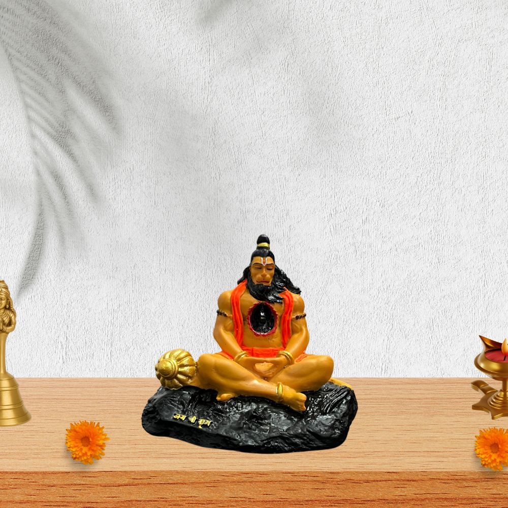 Hanuman Ji Murti with Ram in Heart – Multi-Color – 8 cm