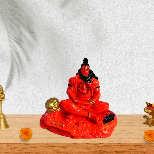 Hanuman Idol with Ram in Heart – Orange – 8 cm