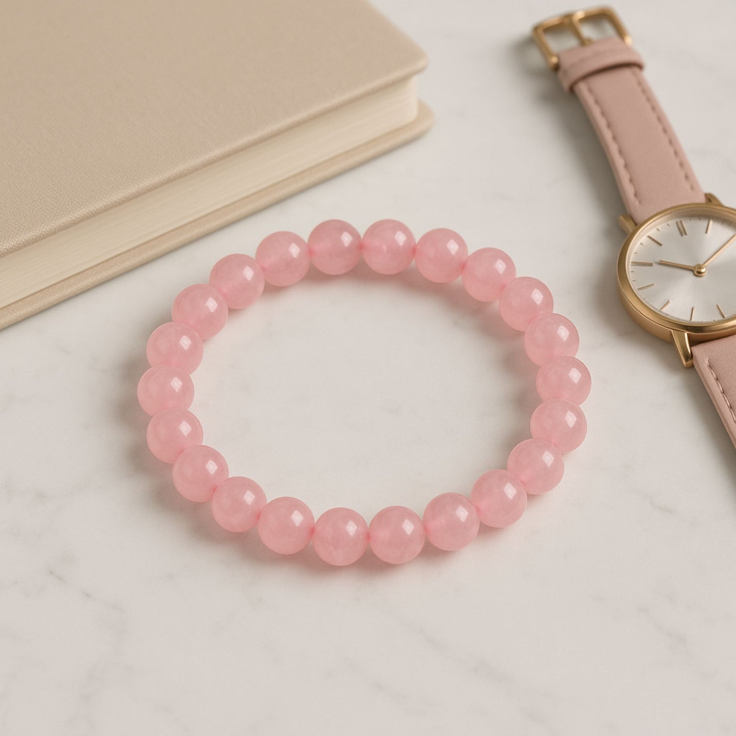 Rose Quartz Bracelet – Certified Natural Stone of Love & Harmony