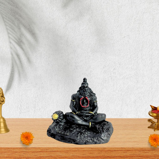 Lord Hanuman Ji Idol – Black Color | Sitting Pose with Gada