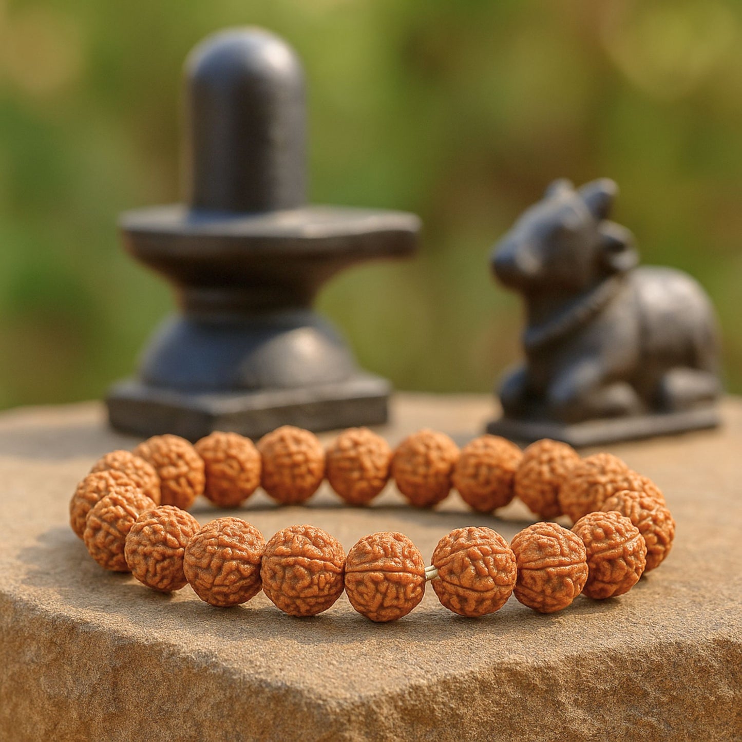 5 Mukhi Rudraksha Bracelet – Certified 10MM Natural Spiritual Beads for Peace & Protection