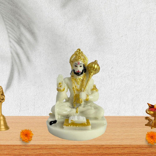 White Color Hanuan Ji Idol with Book – 10 CM