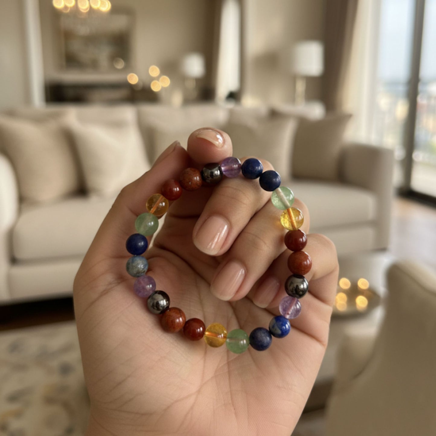 Buy Original Seven Chakra Bracelet for Women and Men – Lab Certified 8 MM