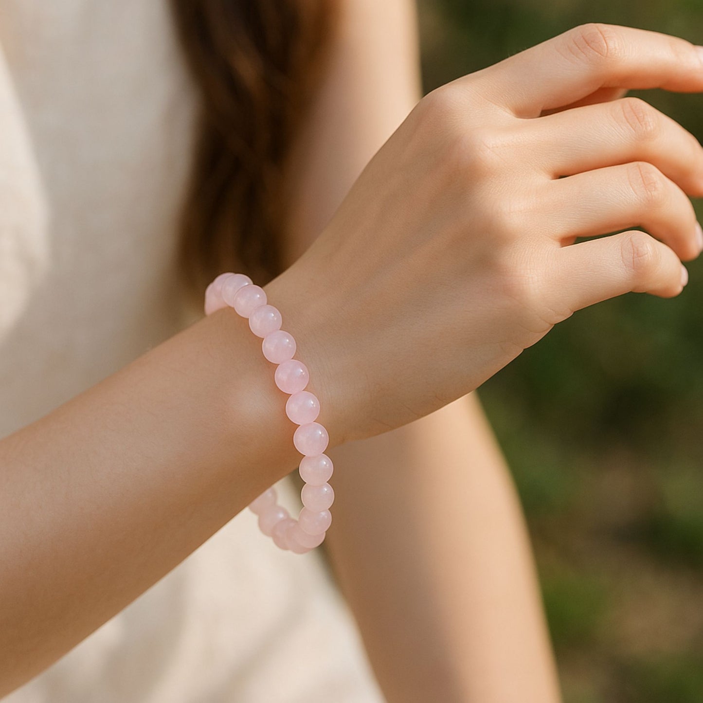Rose Quartz Bracelet – Certified Natural Stone of Love & Harmony