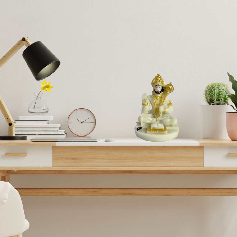 White Color Hanuan Ji Idol with Book – 10 CM