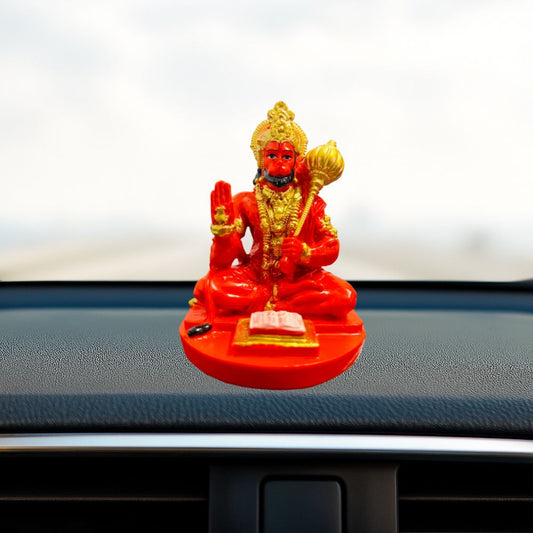 Hanuman Murti with Book – Orange & Gold – 9 cm
