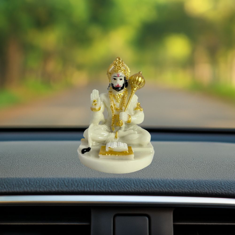White Color Hanuan Ji Idol with Book – 10 CM