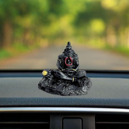 Lord Hanuman Ji Idol – Black Color | Sitting Pose with Gada