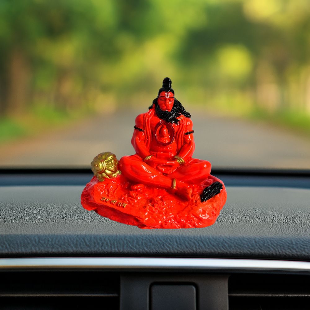 Hanuman Idol with Ram in Heart – Orange – 8 cm